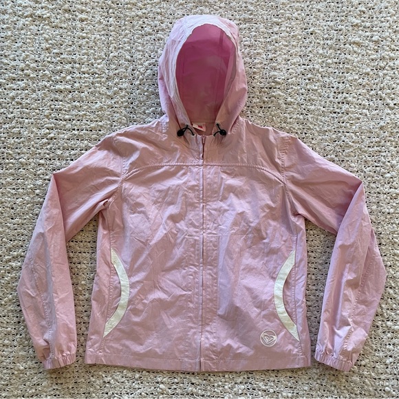 ROXY/Quicksilver 🌸 “Summer Breeze” Hoodie, Windbreaker, Pink zip Up jacket Sz 2 - Picture 9 of 10
